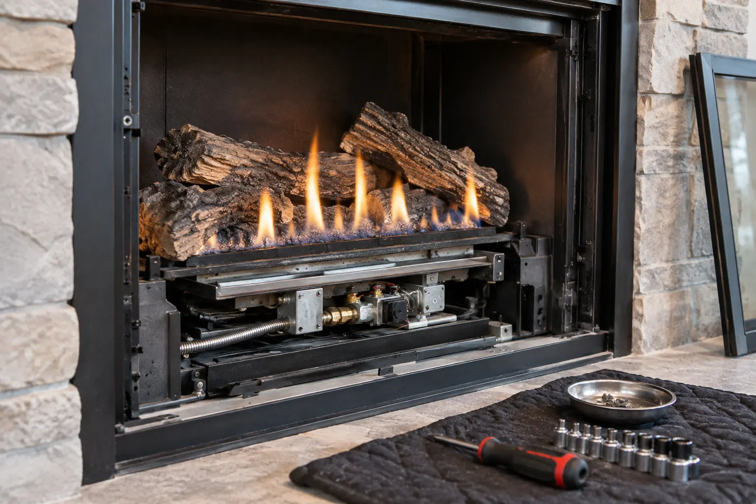 Gas fireplace diagnostic service