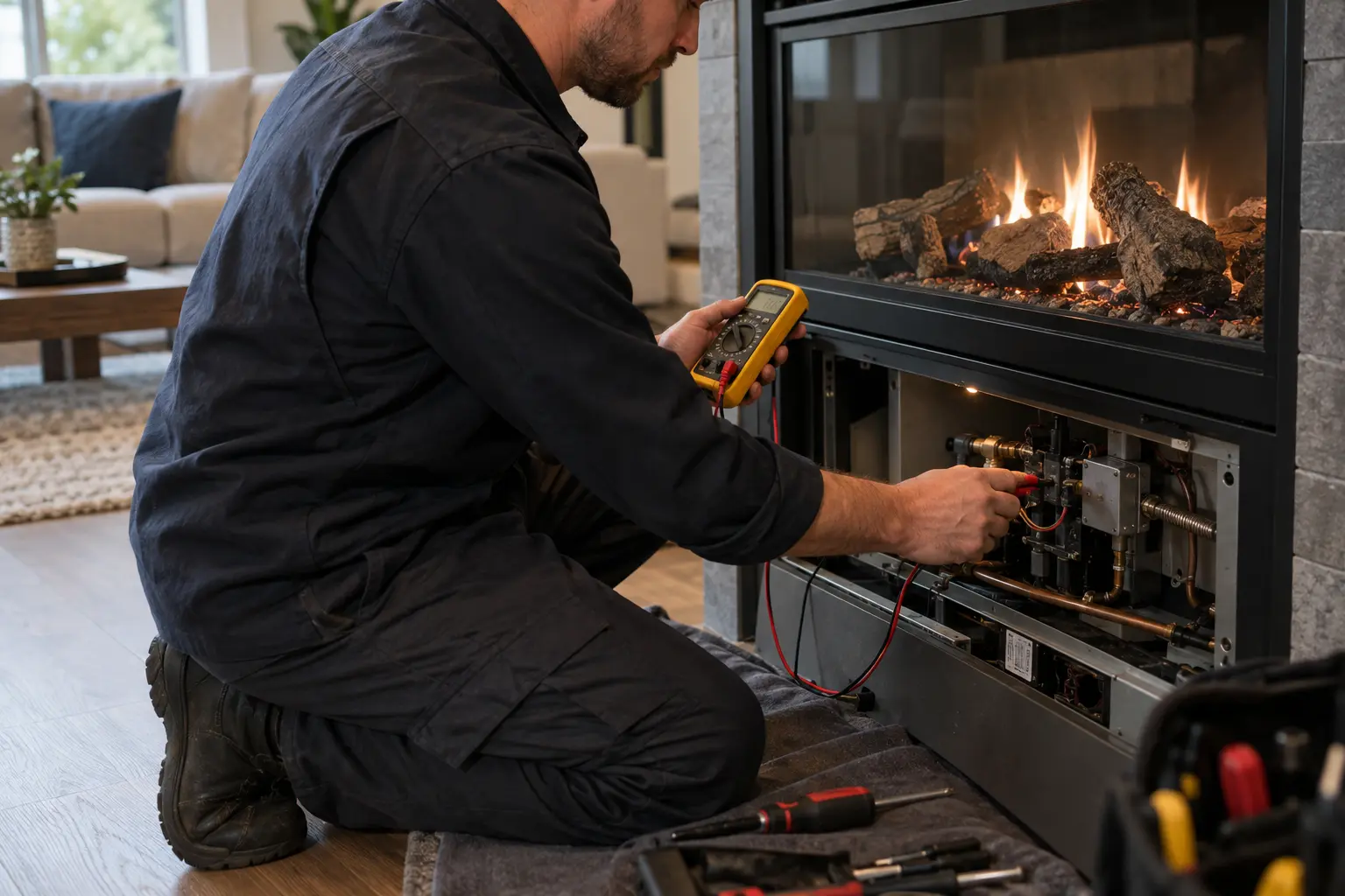 Gas fireplace diagnostics